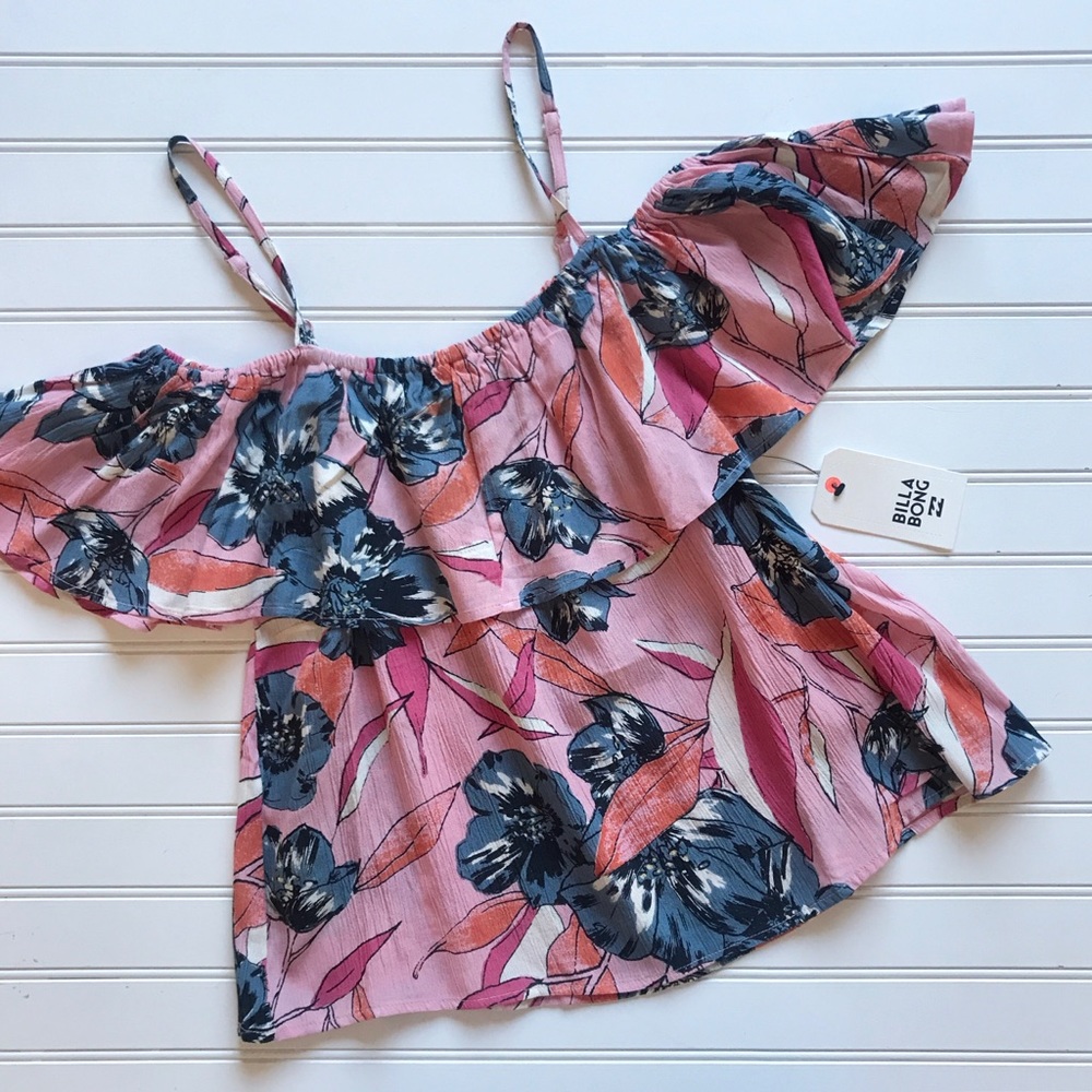 Billabong / floral / off the shoulder tank!